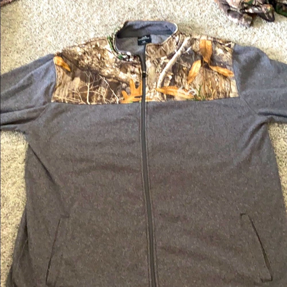 Fleece jacket grey and camo 2xl